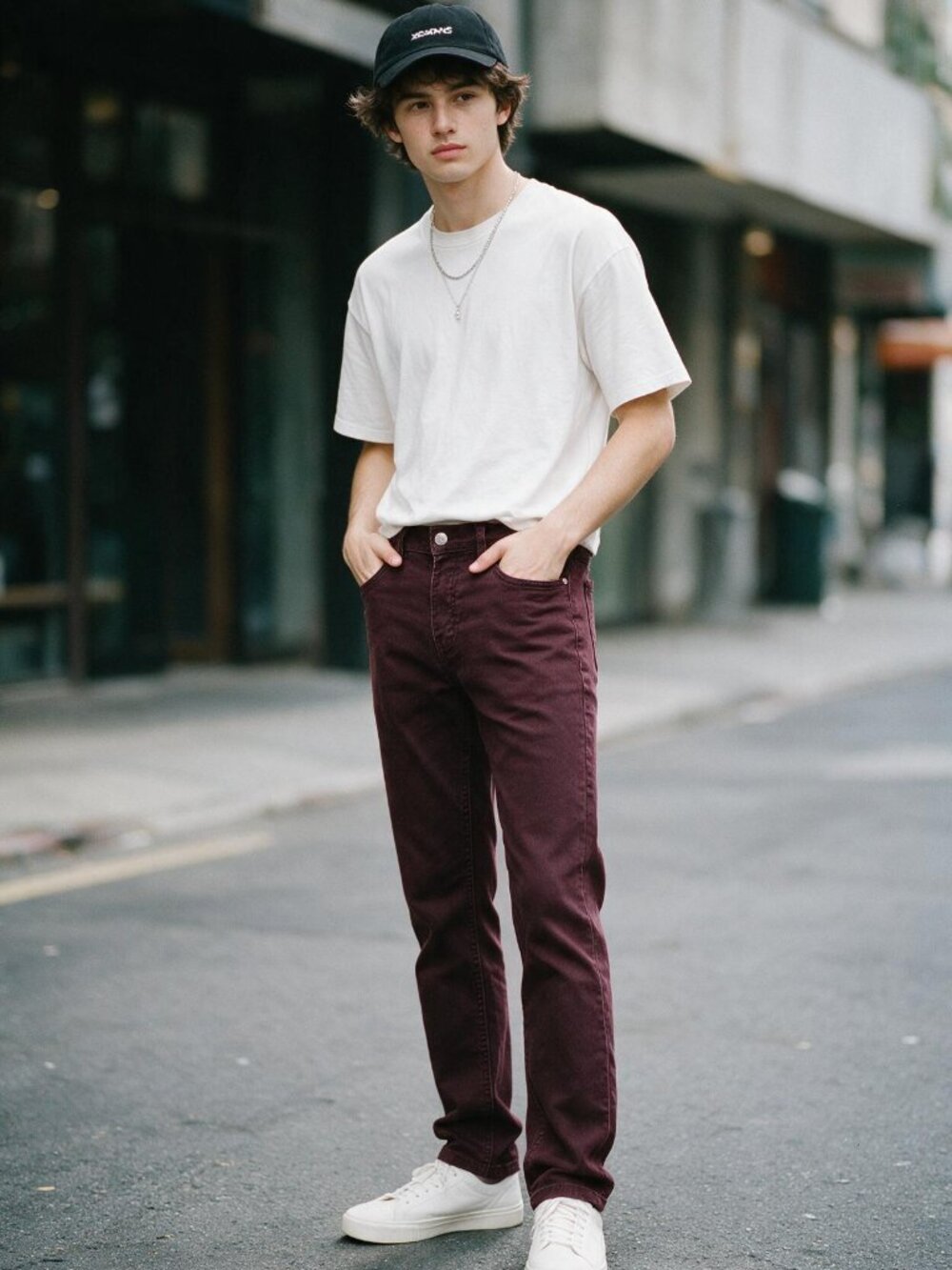 Burgundy Jeans